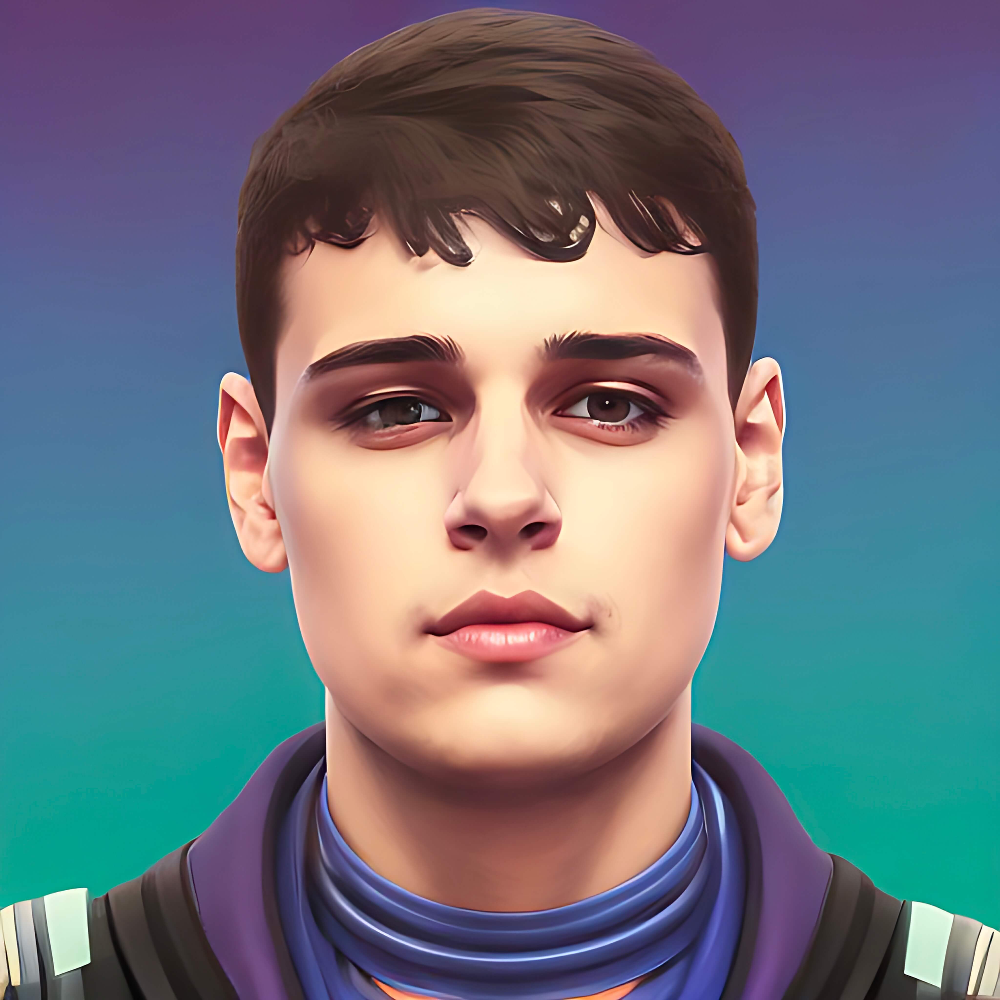 Hyalen Neves Caldeira's self-portrait colored